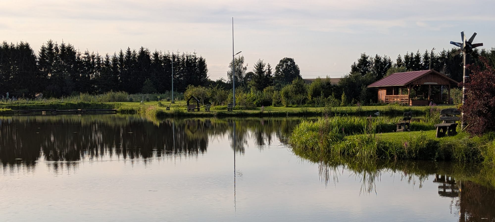 View of the lakes and grounds at Azyl